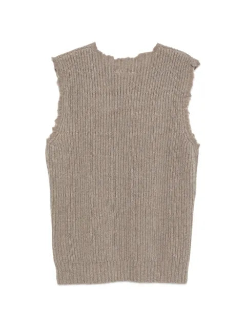 MM6 Maison Margiela distressed ribbed-knit vest