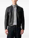 Aeronautica Militare logo-patch leather jacket