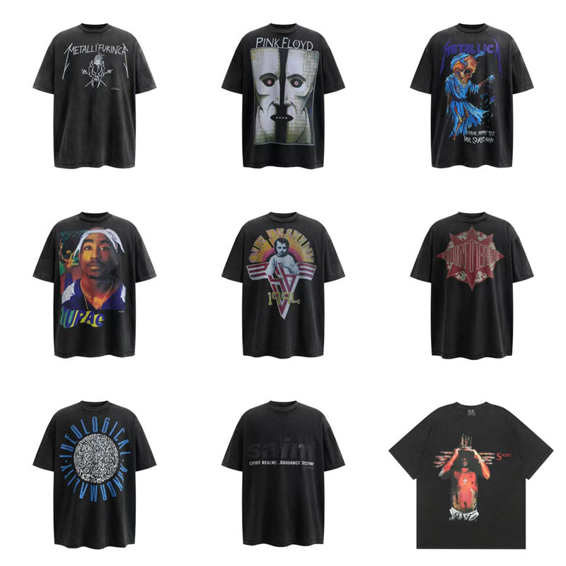 Saint Michael Vintage Washed Distressed Hole Loose Streetwear T-Shirt