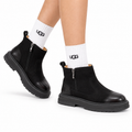 UGG Black Pull-On Leather Chelsea Boots