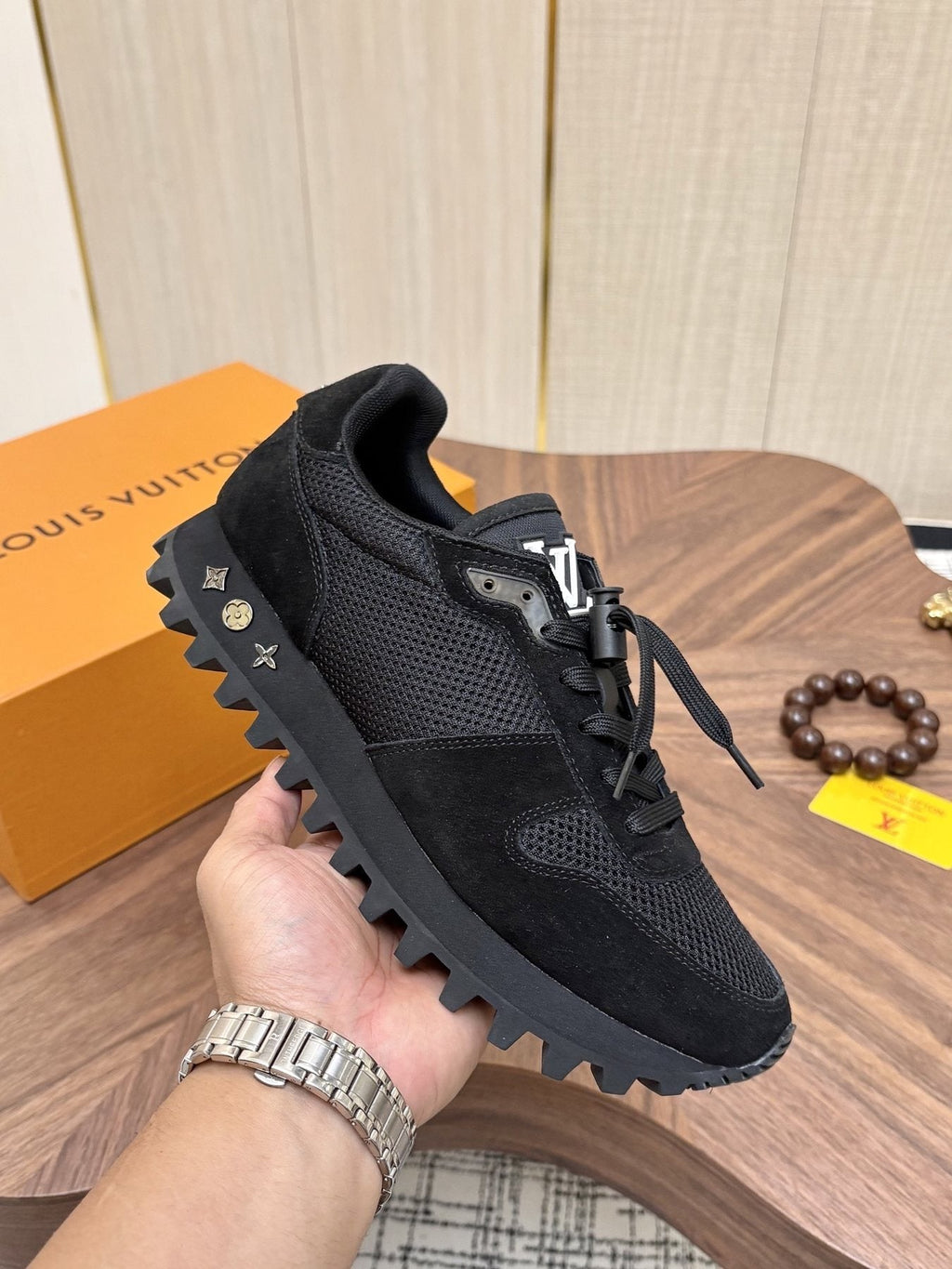 Louis Vuitton Black & Dark Gray Low-Top Sneakers - Chunky Treaded Sole