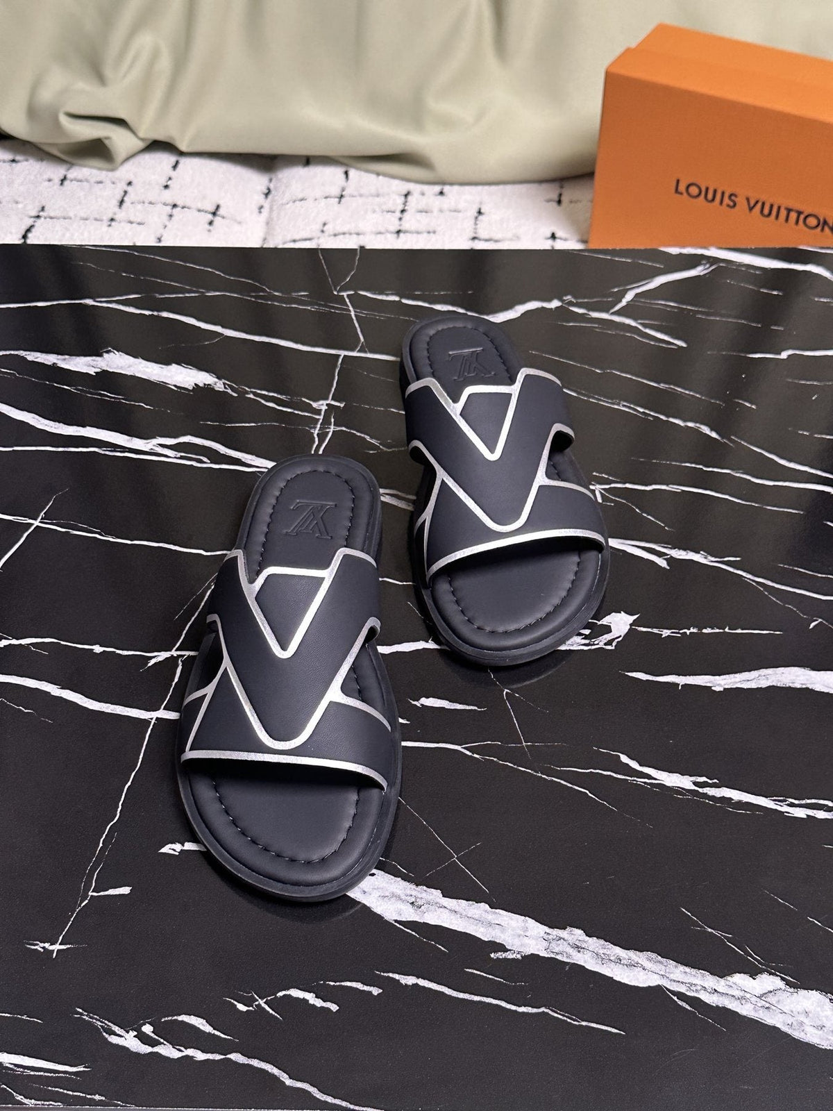 Louis Vuitton Men's V-Detail Slide Sandals